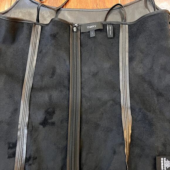 THEORY Bedford Skinny Tank Top in Faux Leather Color Black Size Large - Picture 8 of 9